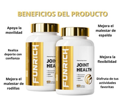 FUNRICH JOINT HEALTH + Envío Gratis + Apoya tu movilidad y disfruta un estilo de vida activo